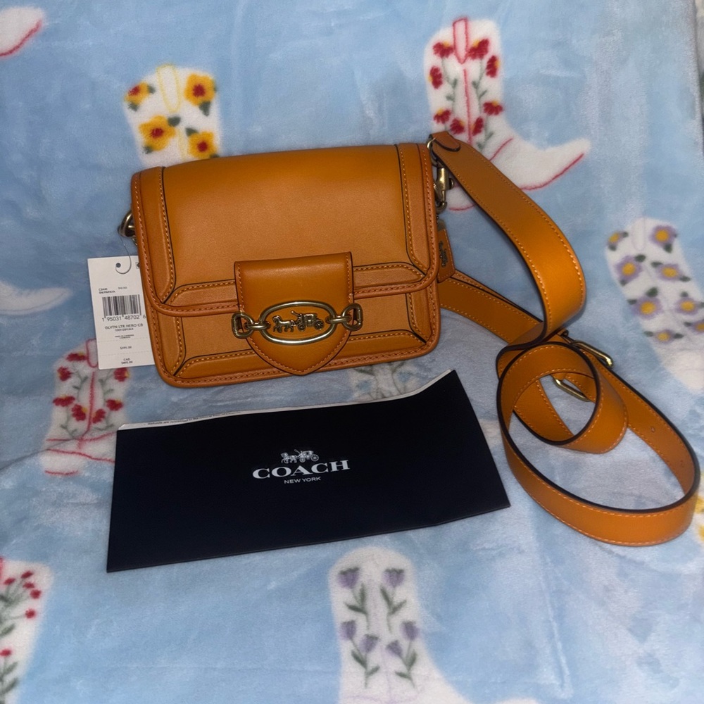 Coach Tan Crossbody Bag with Signature Leather